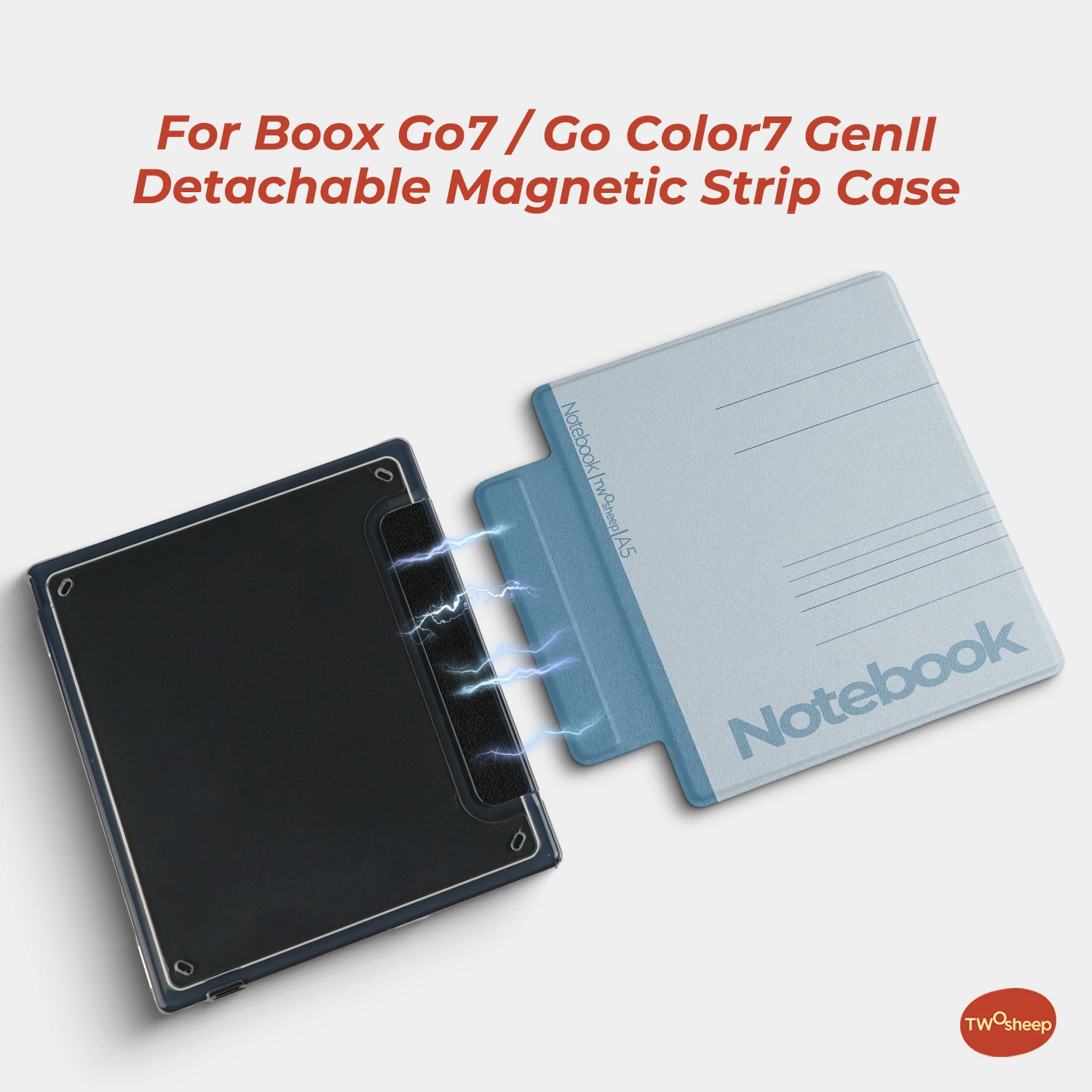 twosheep Classic Memo Book Case Cover suit for Boox Go7 Go Color7 GenII Go Color7 Gen2 Leaf3 Leaf3c Magnetic Smart Shell Skin