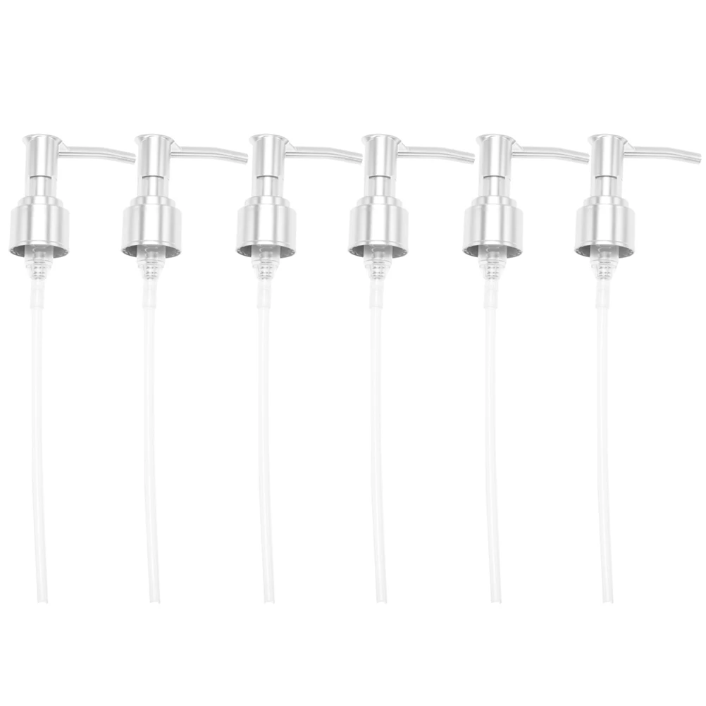 

6pcs Subpackaging Bottle Pump Head Premium Replacement Press Pumps Long Nozzle For Viscous Liquids Home Kitchen Bathroom