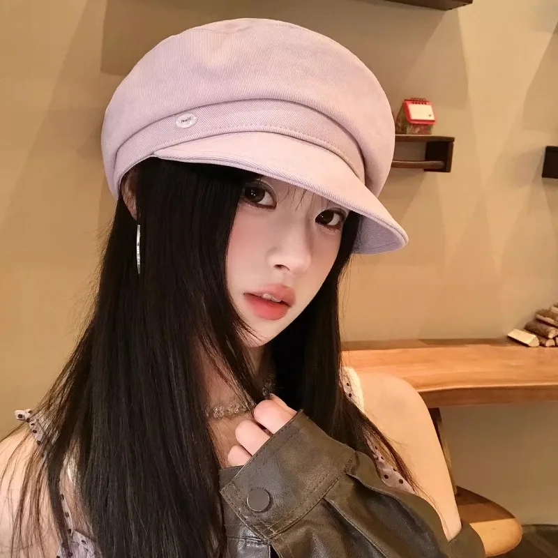 

Японские однотонные береты для женщин: весенне-летние, для путешествий, с защитой от солнца, универсальные, в стиле ретро, с плоским верхом, в стиле Newsboy