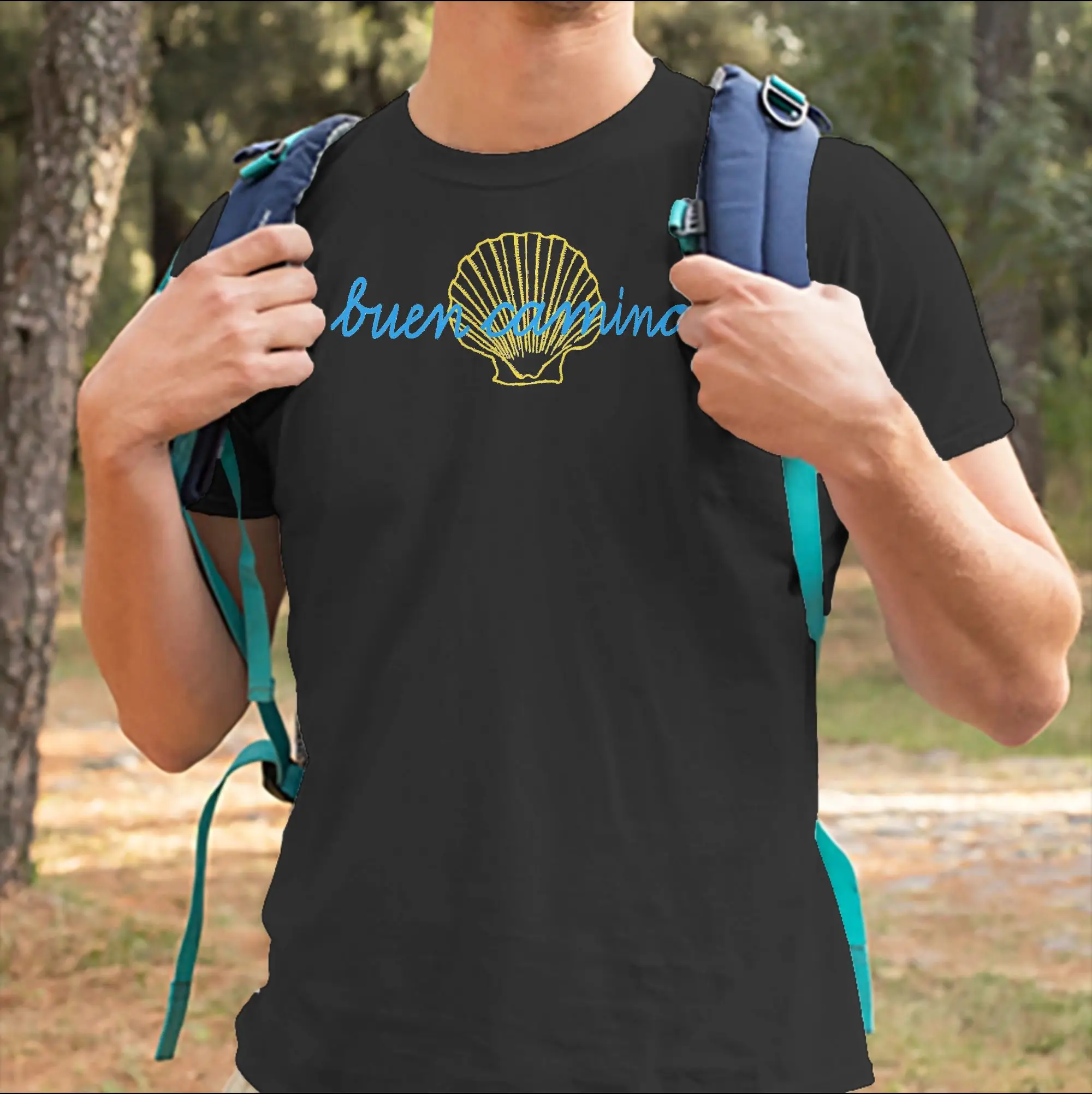 Novelty buen camino de santiago T-Shirt Men Women's O Neck Pure Cotton T Shirt  Short Sleeve Tees Birthday Gift Clothes