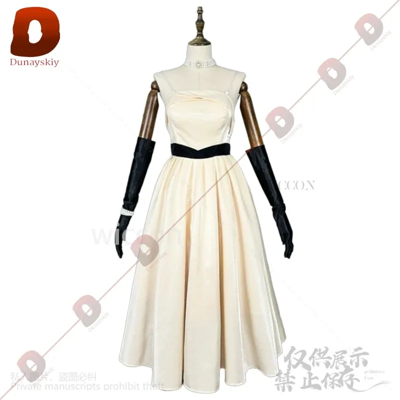

COSda@Anime Game Love And Deepspace Cosplay Heroines Melted Glow White Evening Dress Soaked Night Black Lolita Wig Necklace