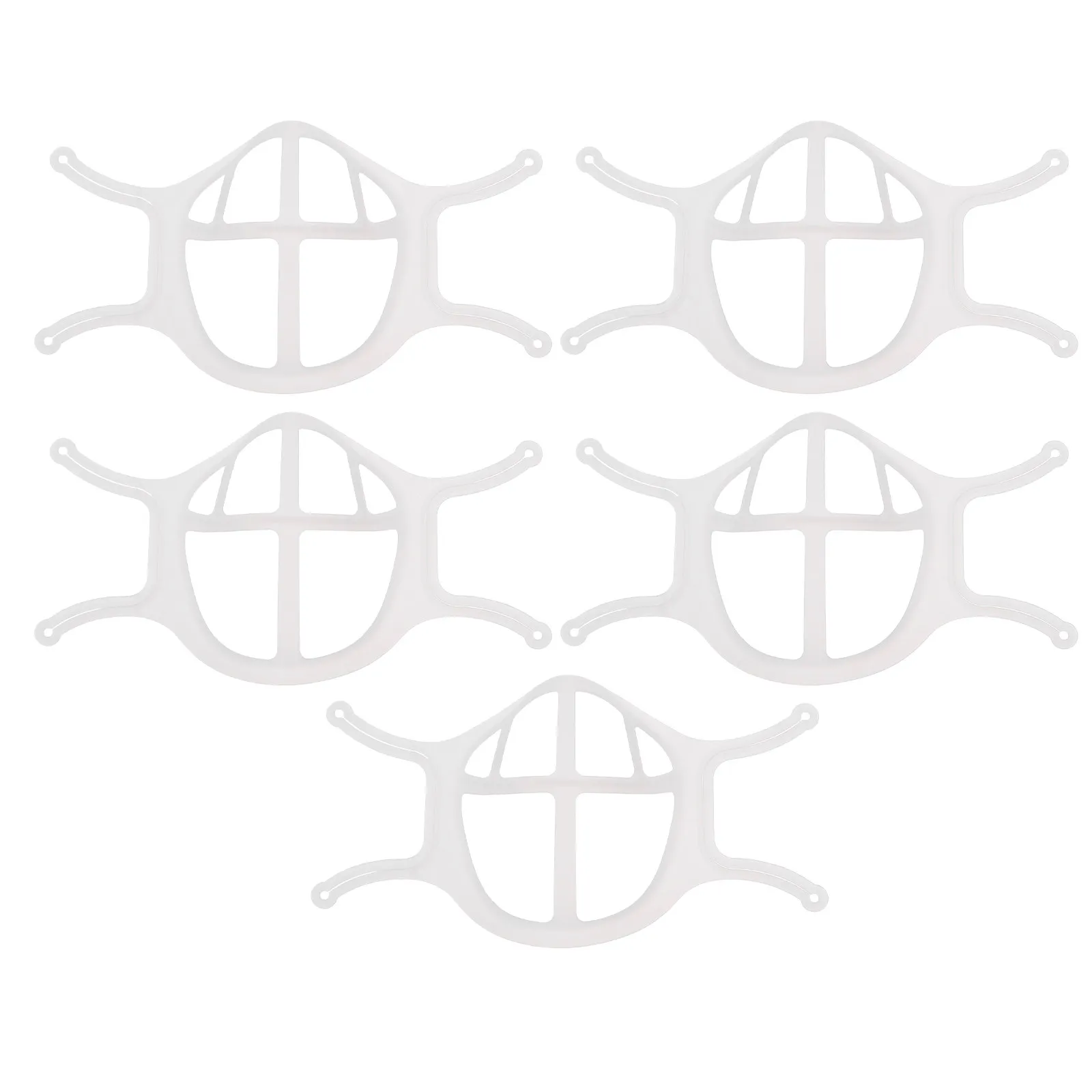 

5Pcs Silicone Mask Holder Inner Support Bracket for Face Masks Breathable Nose Mouth Space Design Lipstick Protection Washable