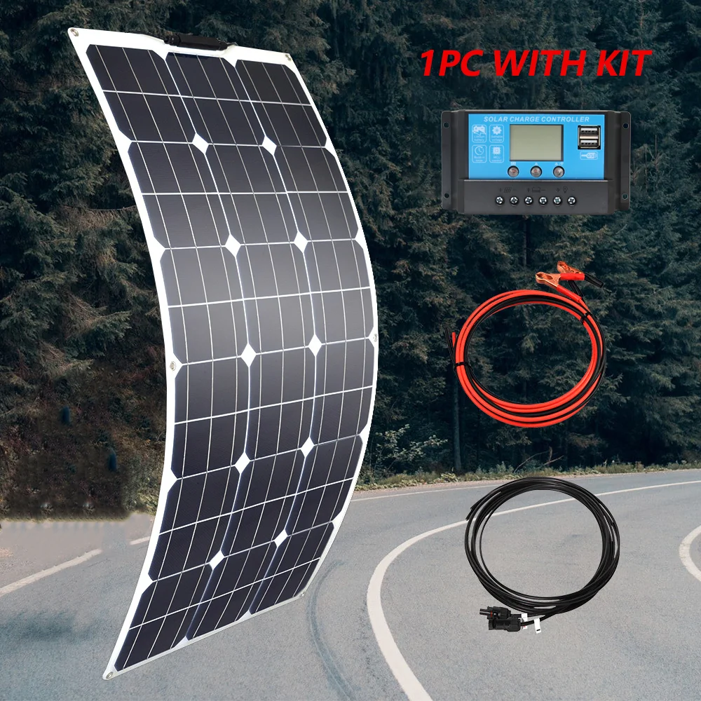 2000W1000W Solar Panel 18V High Efficiency Portable Power Bank Flexible Emergency Charging Outdoor Solar Cells For Home/Camping