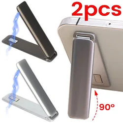 Magnetic Phone Holder Metal Self Adhesive Phone Kickstand Bracket Ultra Thin Invisivle Foldable Desktop Mobile Phone Holder