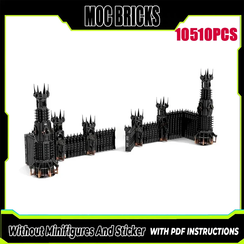 

Кольцо-модель фильма Moc, строительные блоки, черные ворота, расширенная версия, модель, технология, сборка кирпича, строительная игрушка, праздничные подарки