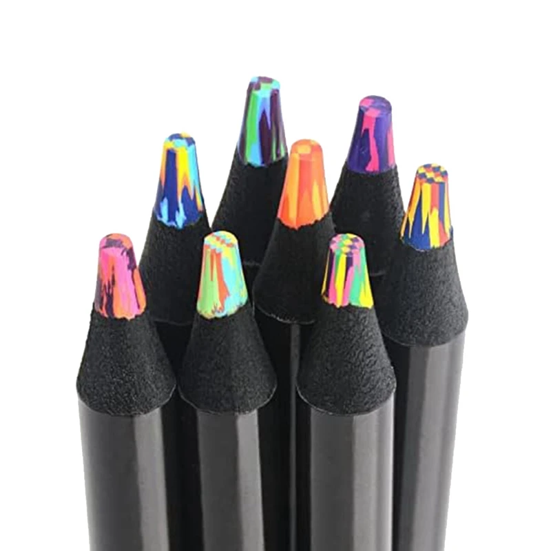 8 Colors Rainbow Pencils Jumbo Colored Pencils For Adults, Multicolored Pencils For Art Drawing, Coloring, Sketching