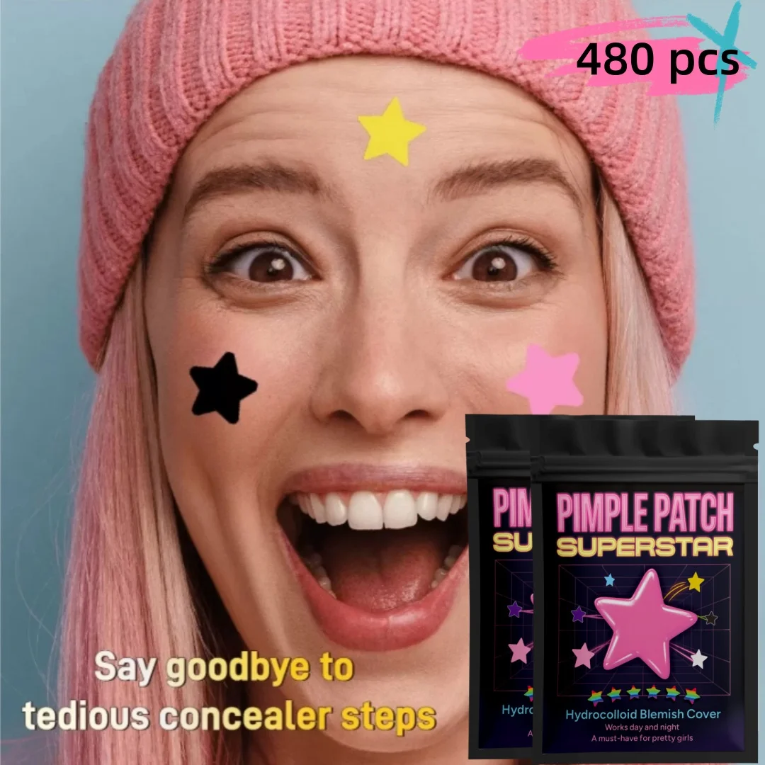

480pcs Star-shaped multi-color concealer sticker, star-shaped acne sticker, waterproof and breathable, daily facial use
