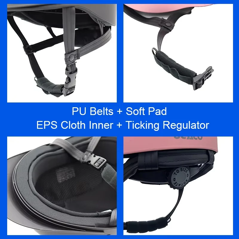 Super Light 49-58cm Children's Plastic Equestrian Helmet with Removable Brim Speed Knight Hat for Horse Riding and Skating
