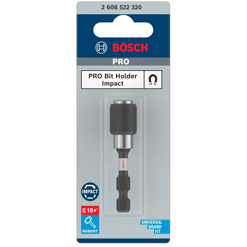 BOSCH 2608522320 PRO Bits Holder Quick Change For Impact Screwdrivers 60 mm 1/4" Hex Shank Pick Click Power Tool Accessories view 6