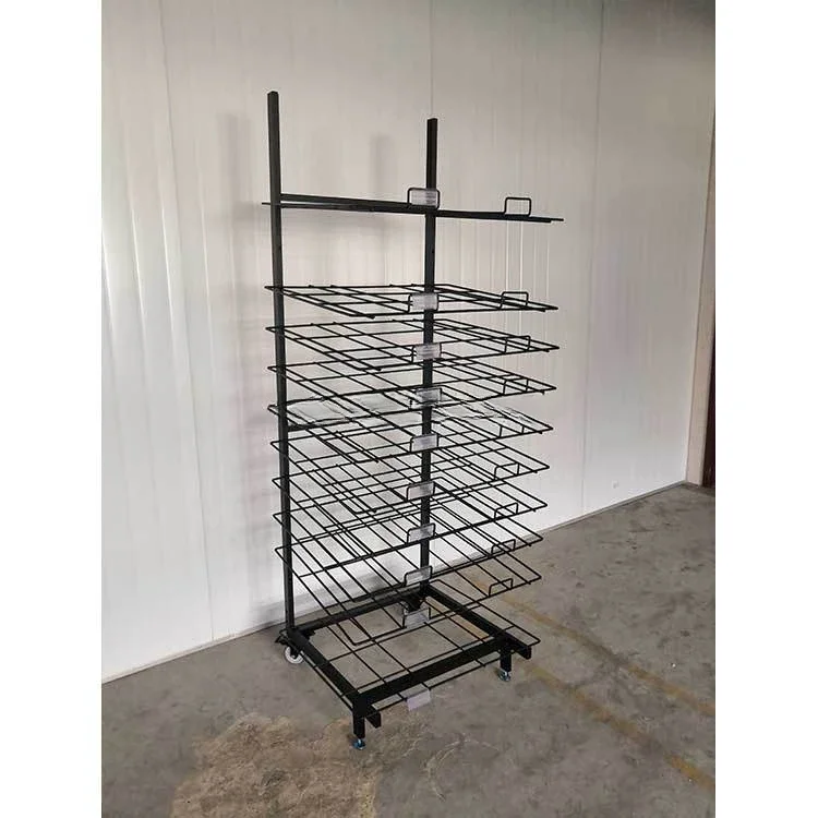 Custom Made Point of Sale Floor Standing Door Mat Display Stand Retail Store Doormat Rack With Metal Wire Shelf