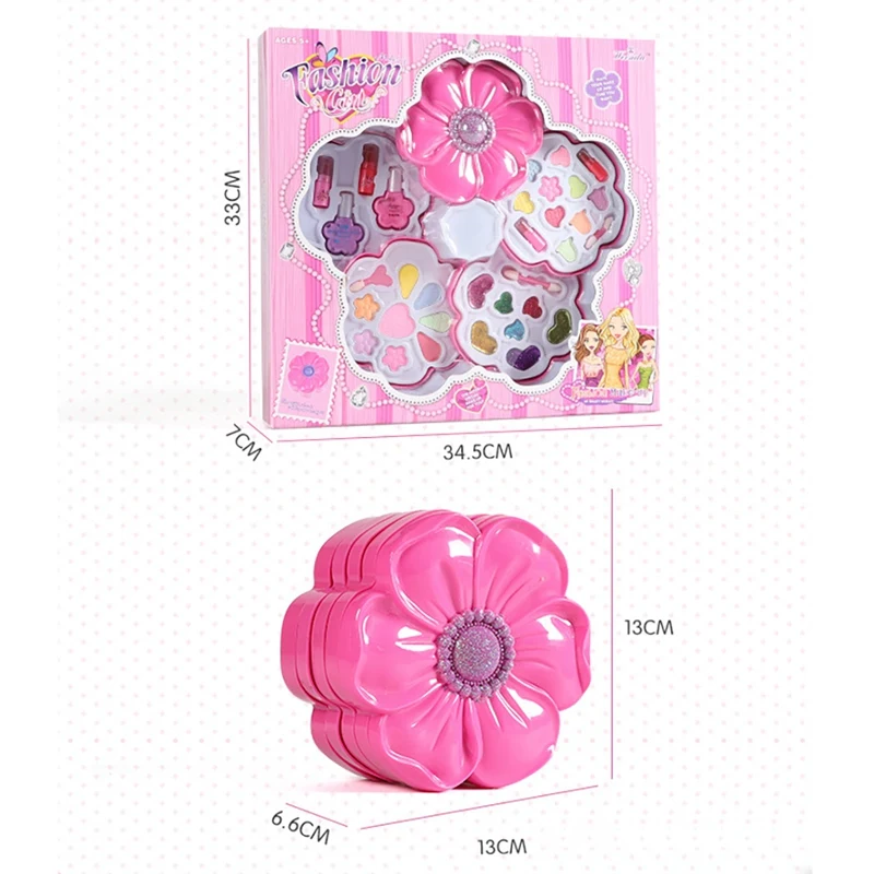 Fashion Girl Washable Makeup Toy Flower Makeup Toy Girl Child Makeup Set Girl Safe Baby Cosmetics Beauty Set