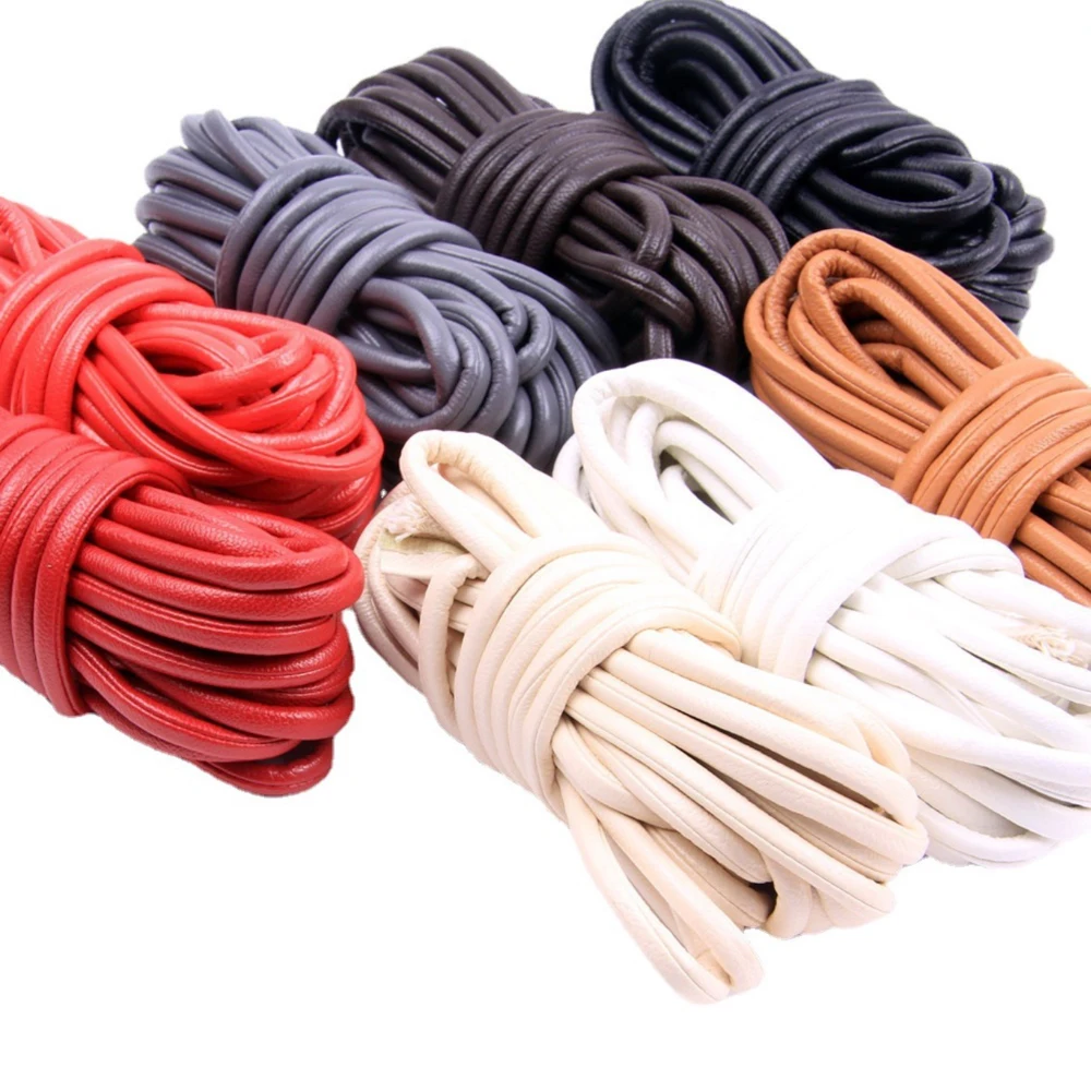 2meters 5mm Colorful Faux Sheepskin PU Leather Strap Findings Leather Cord String Rope DIY Necklace Bracelet Making