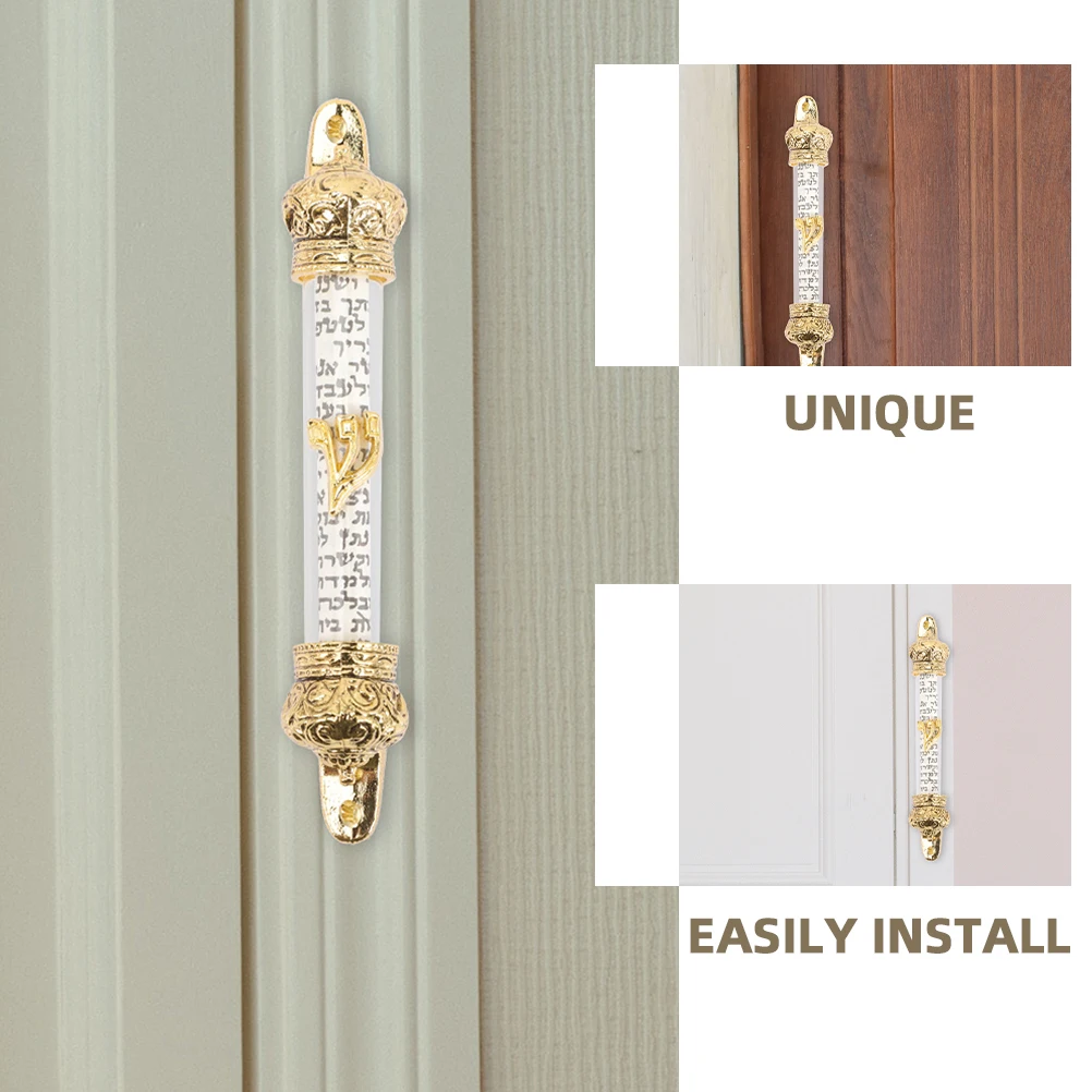 

2pcs Bible Mezuzah Crown Metal Door Side Ornament Finish Religious Home Decor For Jewish Faith Round Edge Smooth Surface