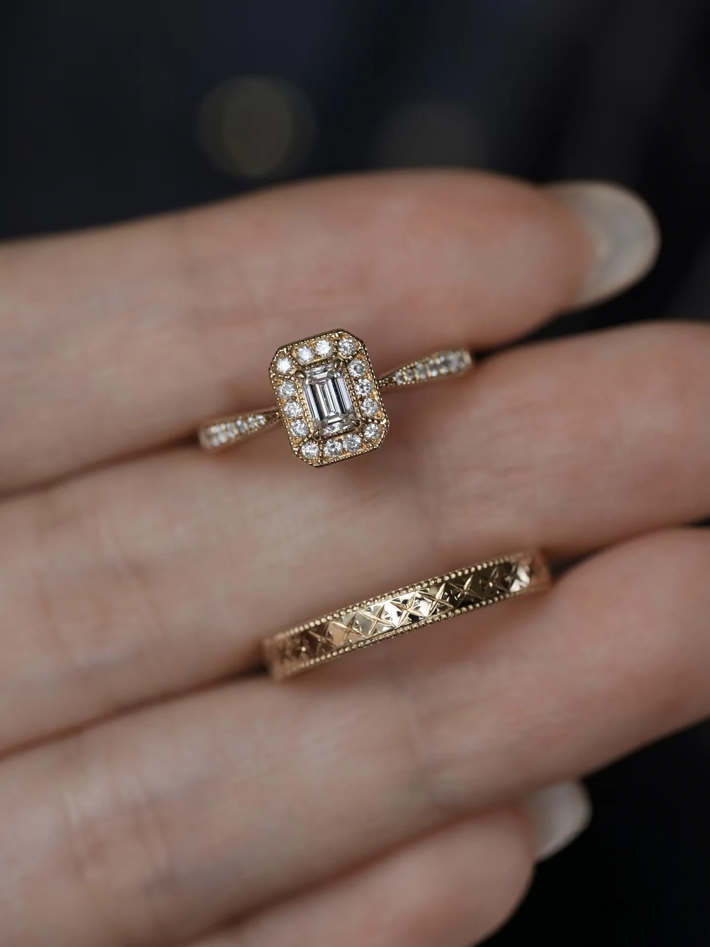 

Bespoke Designer His & Hers Wedding Rings Set in 18K/14K/9K Gold & PT950, Complete Matching Bridal Jewelry Collection
