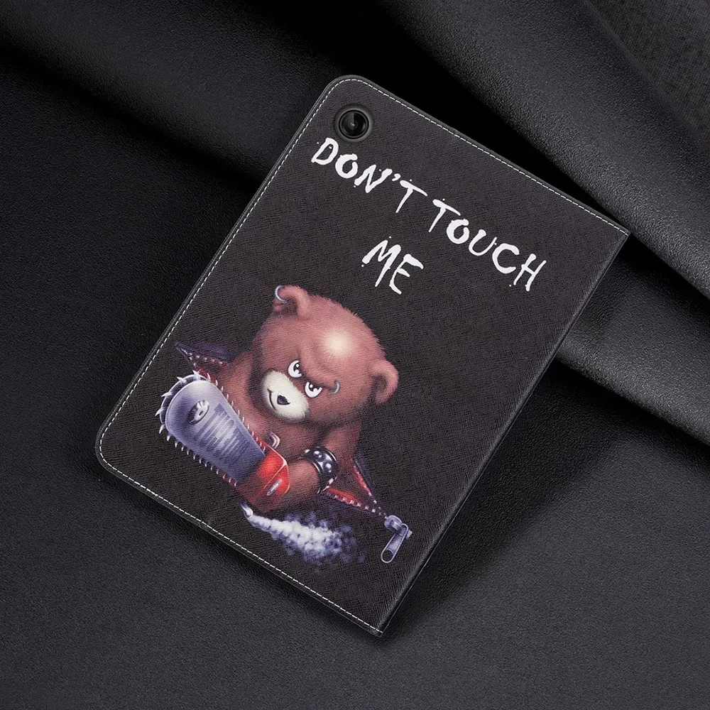 Fashion Flower Bear Pattern Tablet Case For Lenovo Tab M10 Plus 10.6 inches 3rd Gen 2022 Wallet Flip Leather Stand Cover 10.6''