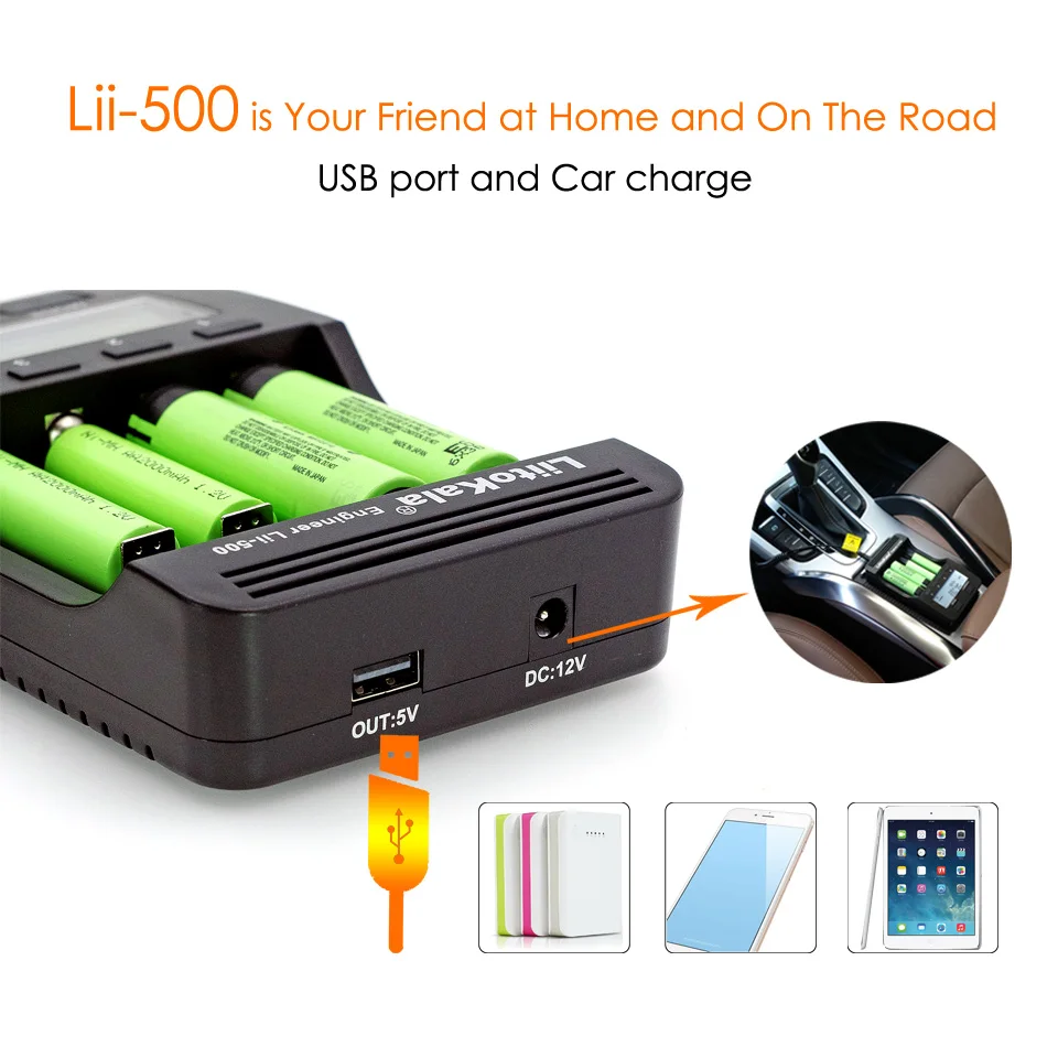 Liitokala Lii-M4S Lii-500 Lii-402 Lii-202 3.7V 1.2V Multifunction 18650 26650 21700 17355 18350 14500 AA AAA Battery Charger