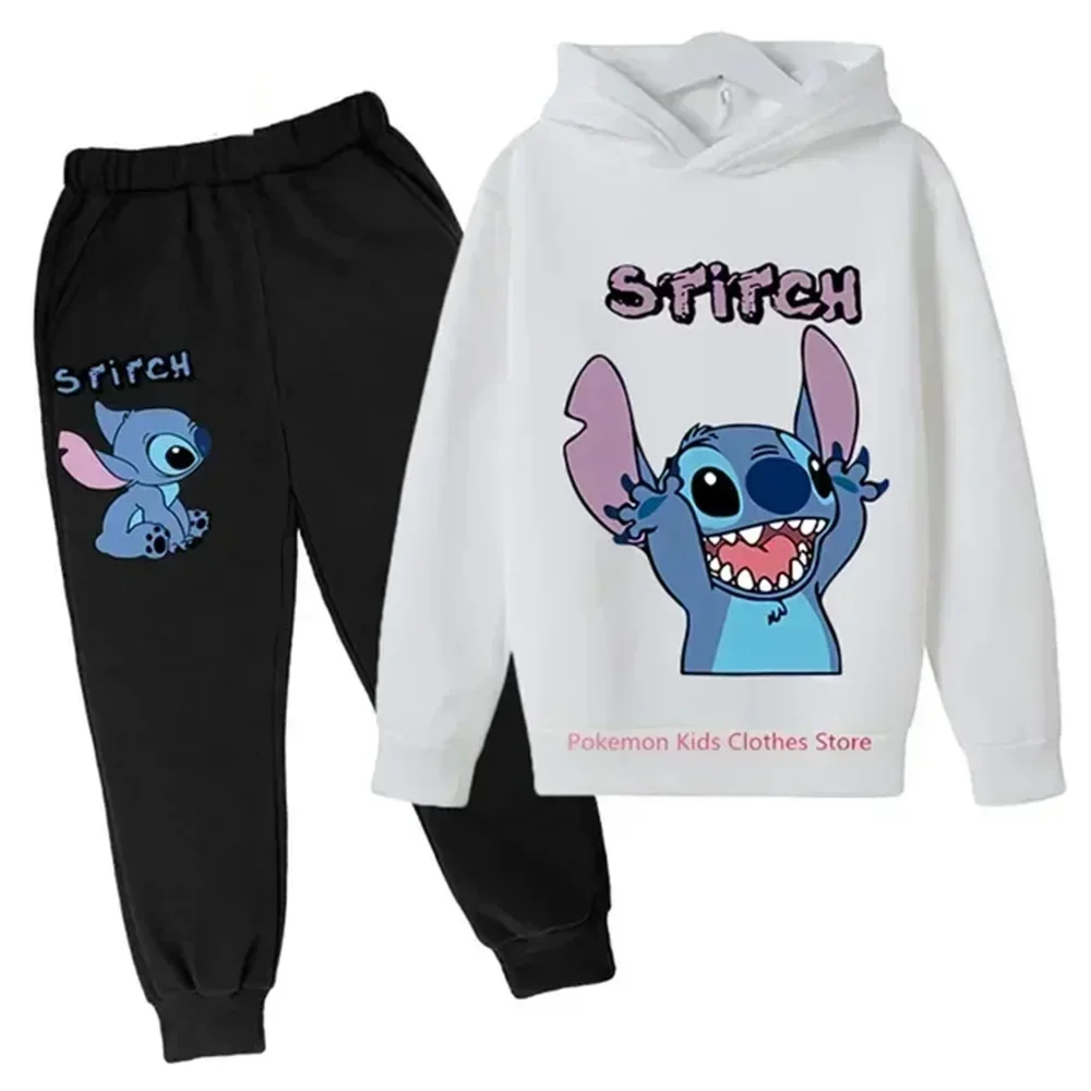 2024 Spring Autumn Stitch Hoodie Kids Christmas Boys Clothes Girls Casual Boys Suit Children Set Sweatshirt and Pants 2Pcs