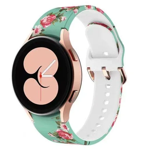 サムスンギャラクシーウォッチ用プリントシリコンストラップ、カラーリストバンド、ウォッチコレアバンド、6、4、5pro、6、4、5、6、7、40mm、44mm、45mm、クラシック47mm, 46mm