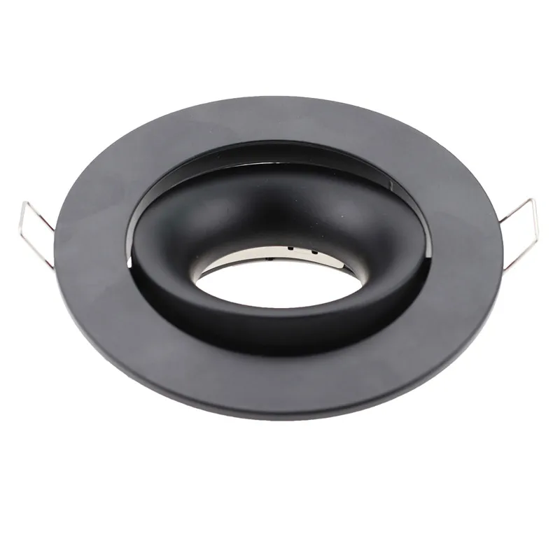 GU10 Mounting Frame, Round, Movable, Black Lighting Fixture Cut Out 3.35-3.54 Inch Frame Recessed Spotlight