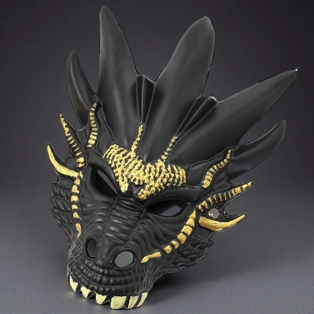 فاسق البلاستيك قناع رأس التنين الحيوان تأثيري اكسسوارات قناع الهالوين كامل الوجه فستان الدعائم حفلة تنكرية قناع المرأة