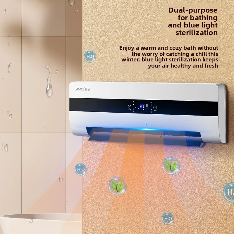 Wall‑Mounted 3000W Cooling & Heating Fan Heater, IPX Waterproof Fast‑Heat Energy‑Saving Electric Heater for Home & Bathroom