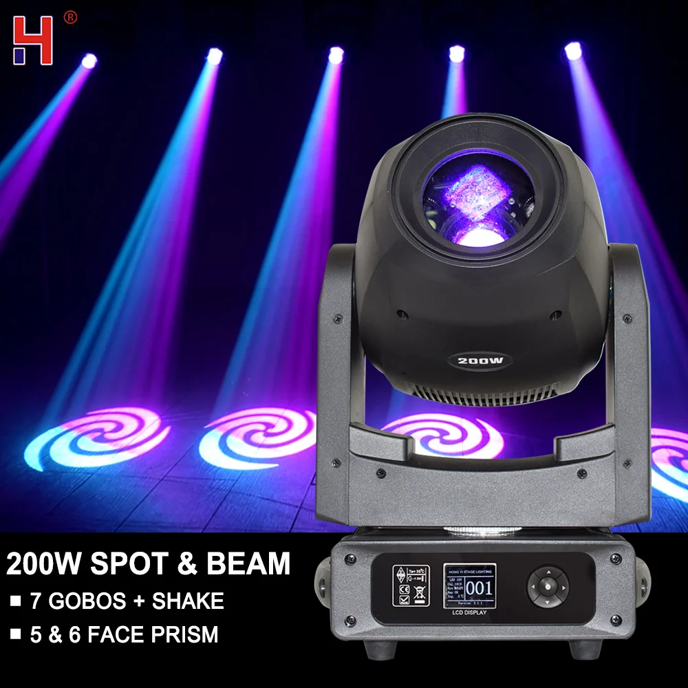 

Moving Head DJ Lights Lyre Zoom 200W Spot Professional DMX Light DJ Rotating Effect Good For Nightclub Bar Wedding Disco Concert