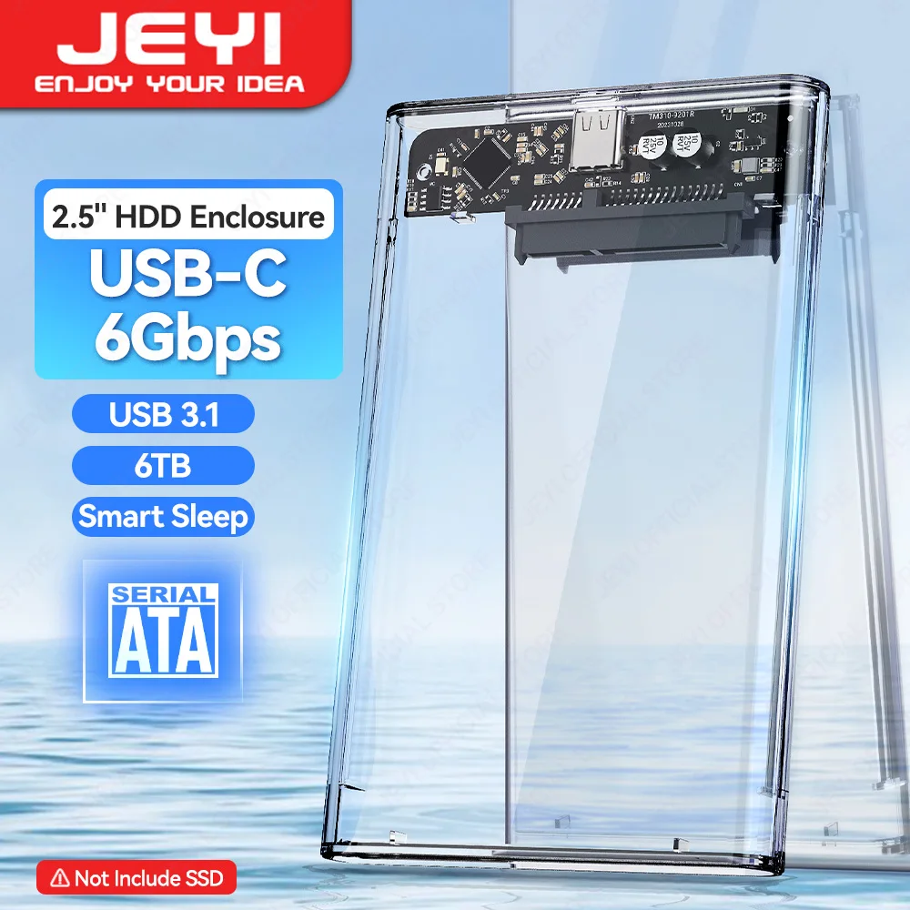 JEYI 2,5-Zoll-externes Festplattengehäuse mit USB 3.1 UASP+TRIM Dual-Beschleunigungsprotokoll SATA HDD, verwendet im PC, Laptop.