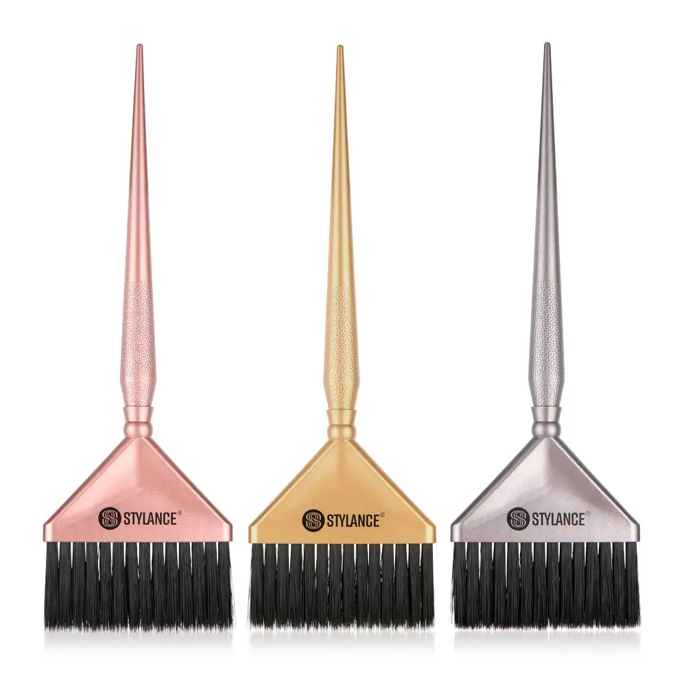 

3-Piece Hair Color Tool Set: Brush Kit for Salon & DIY Hair Coloring (Silver, Rose Gold, Gold)