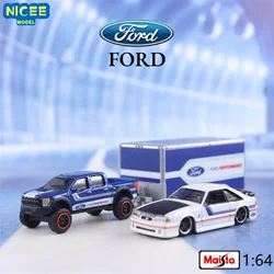 Maisto 1:64 2021 Ford F150 SVT Raptor/1993 Ford SVT Cobra TRAILER Transport Trailer Set  Alloy Diecast Car Model Toy Gifts B929