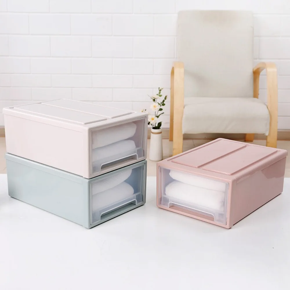 5/13L Stackable Drawers Storage Box Plastic Room Wardrobe Sundries Organizer Transparent Household Cabinet Closet Storage Box