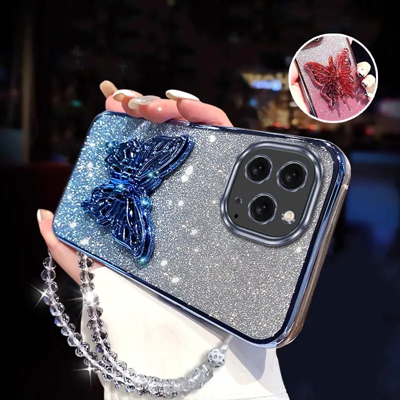 16ProMax Chapeamento suporte cordão Capa de telefone para iPhone 17 17ProMax 17Pro 11 7 8 7Plus 8Plus 17 SE2 SE3 Capa