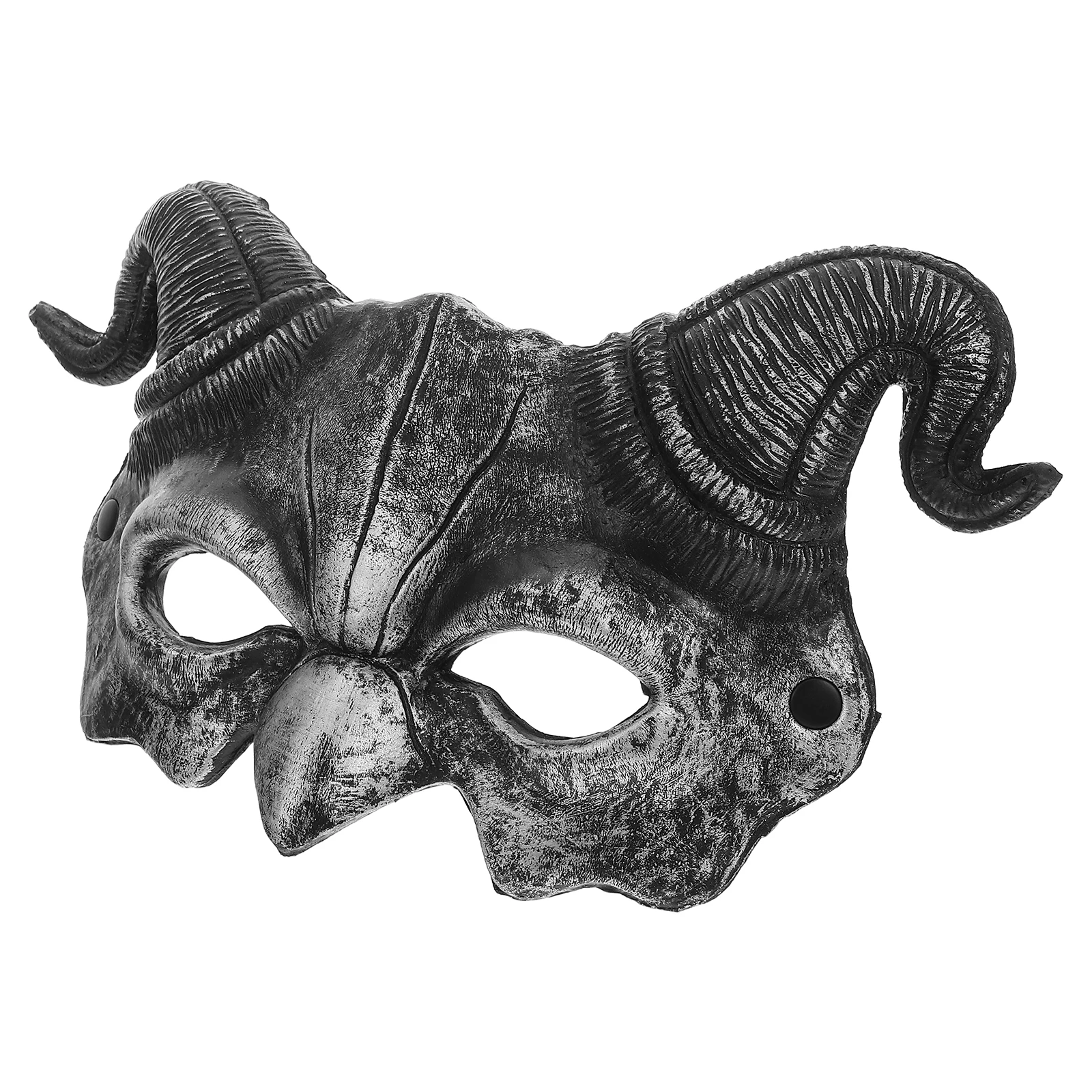 

Halloween Goat Mask Half Face Demon Animal Horns Masquerade Costume Party Accessory For Adults Realistic Horror Mask