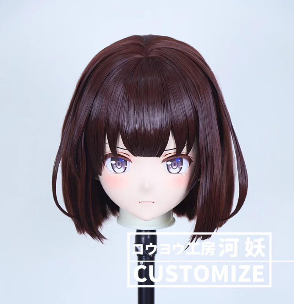 

C-58-71 на заказ, полная голова, смола, мультяшный косплей, японский персонаж, аниме, ролевая игра, трансвестит, маска кигуруми с задней оболочкой