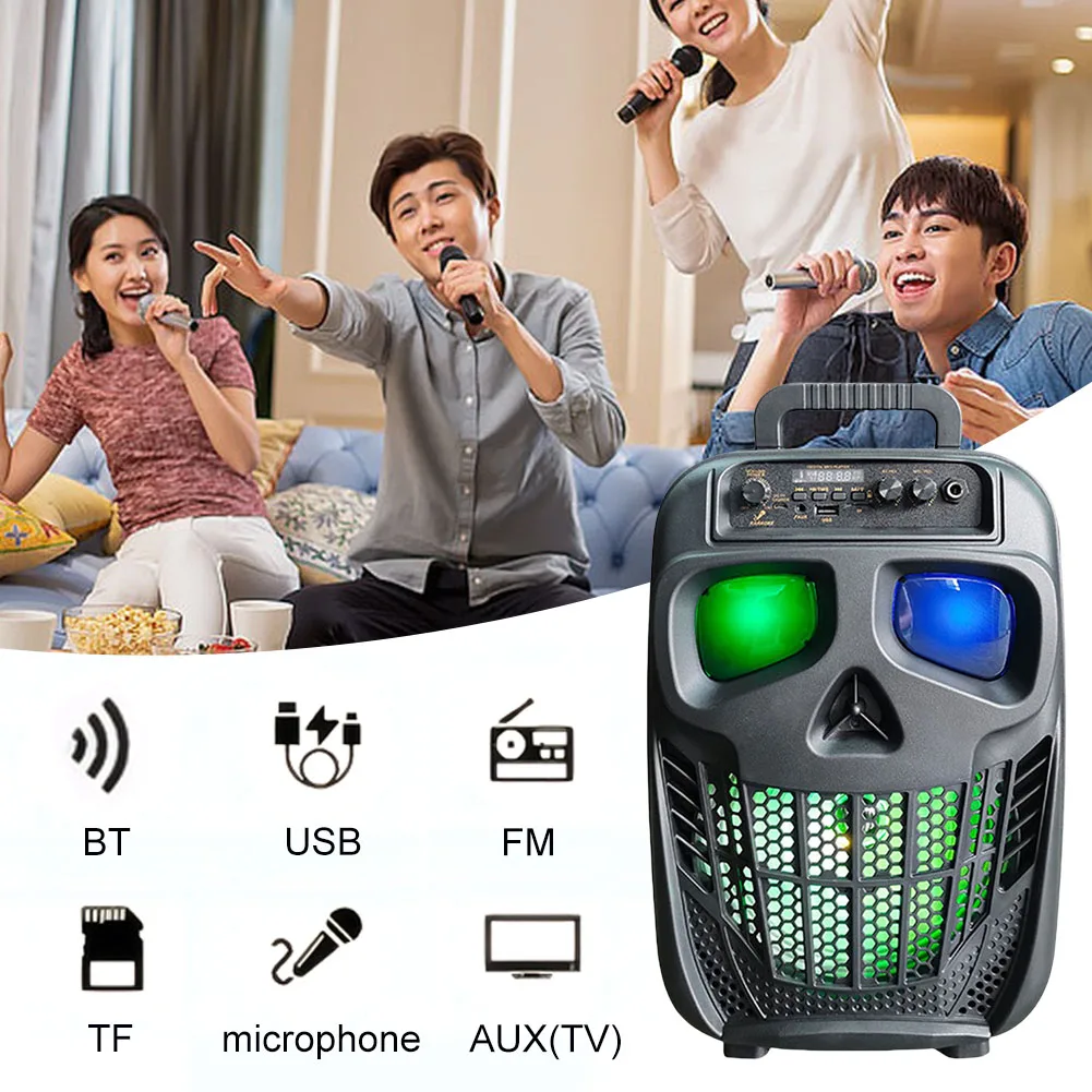 

Караоке-система с Bluetooth 5.0 и 1 микрофоном, перезаряжаемая, для путешествий, использования в помещении и на улице