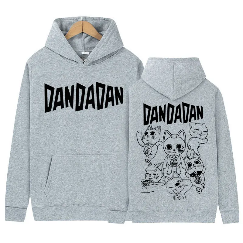 Anime giapponese Dandadan Okarun Dan Da Dan Felpa con cappuccio grafica Divertente stile gatto Uomo Donna Felpa in pile Y2K Vintage Harajuku Felpe con cappuccio