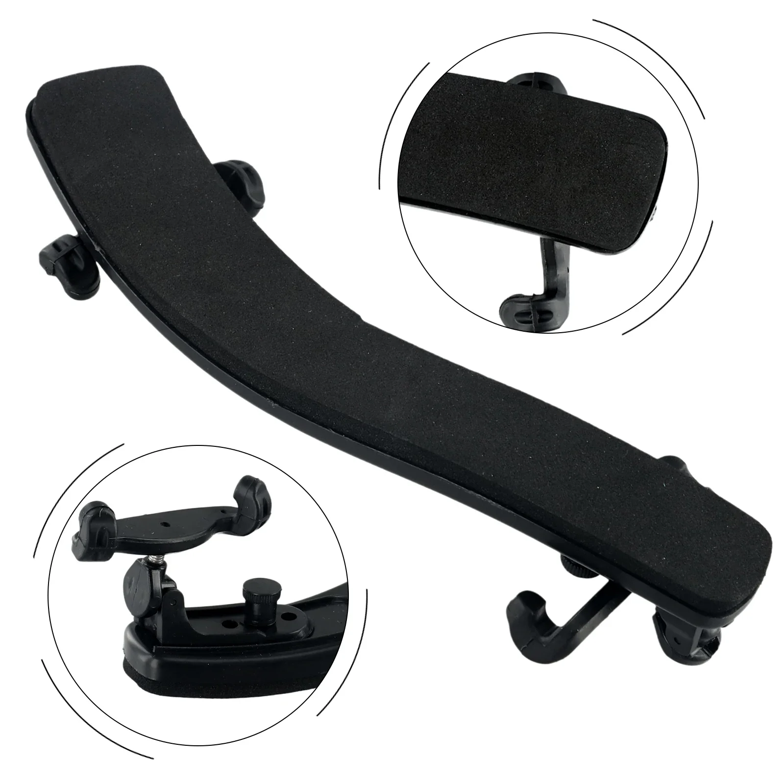 Black Plastic Violin Shoulder Pad Eliminates Neck Pain Fully Adjustable For 1/8 To 4/4 Violins Stringed Instrument Accessories