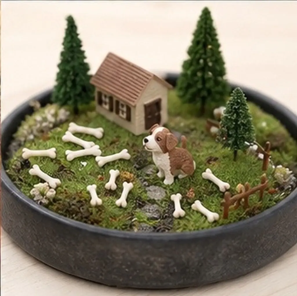 Miniature Bone Decor Set Bone Ornaments for Halloween Craft Supplies Scary Tabletop Decor DIY Micro Landscape Sand