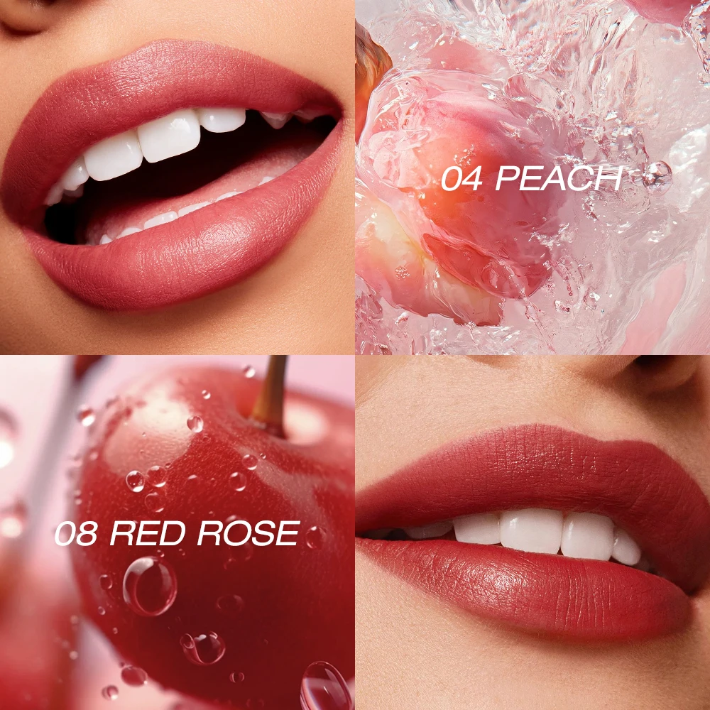 O.TWO.O 2pc 口紅フェイスパウダーマットオイルコントロール非粘着仕上げソフトフォーカス防水コンパクトパウダーリップティントメイクアップセット