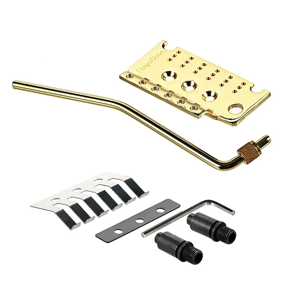 

Chrome Gold Black Tremolo Bridge Base Plate, Fine Tuner Tension Block Kit for Floyd Rose