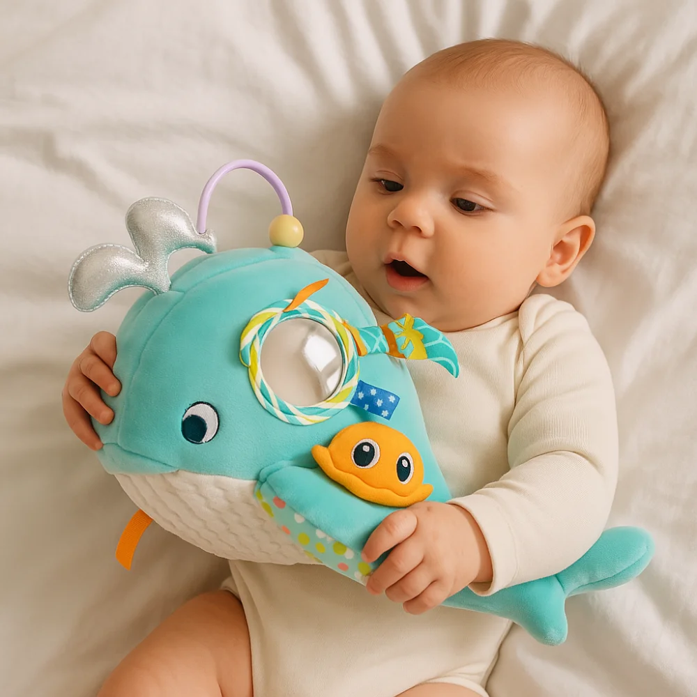 

Cute PP Cotton Fishing Game Toys Interactive Fluffy Baby Fish Rattle Toys Handmade Ins Soft Animal Stuffed Doll Gifts