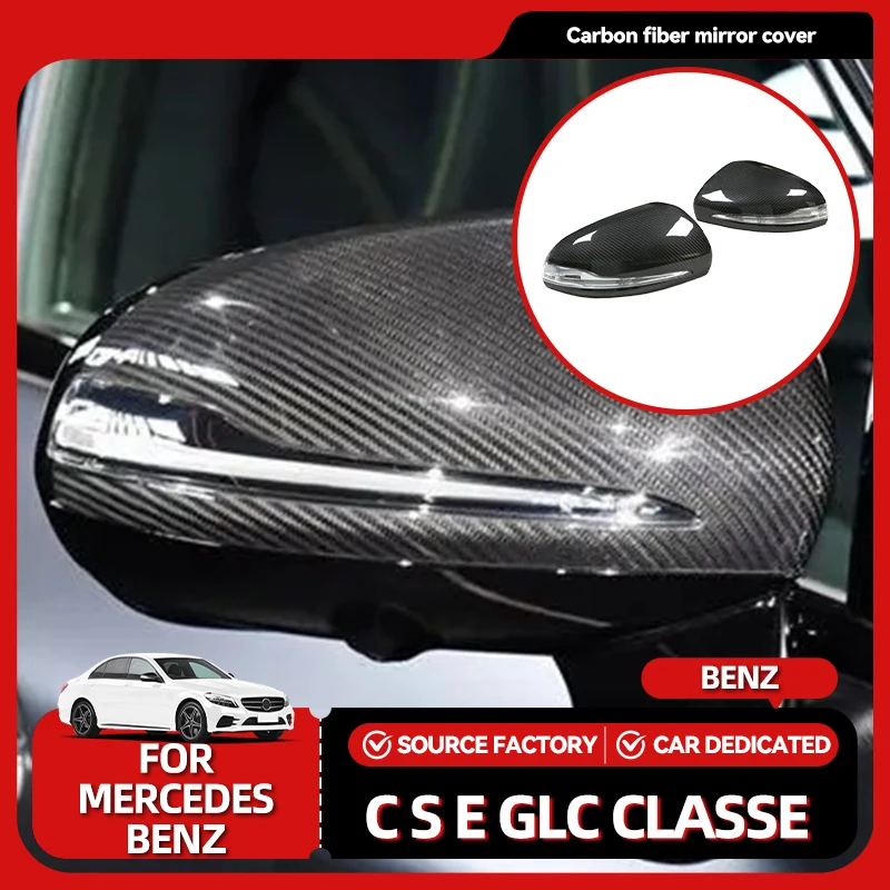 

Внутренние молдинги для Mercedes RHD W205 W222 W213 C257 X253 Benz C S GLC E Class Dry Carbon Зеркальная крышка 1:1 Замените стиль AMG