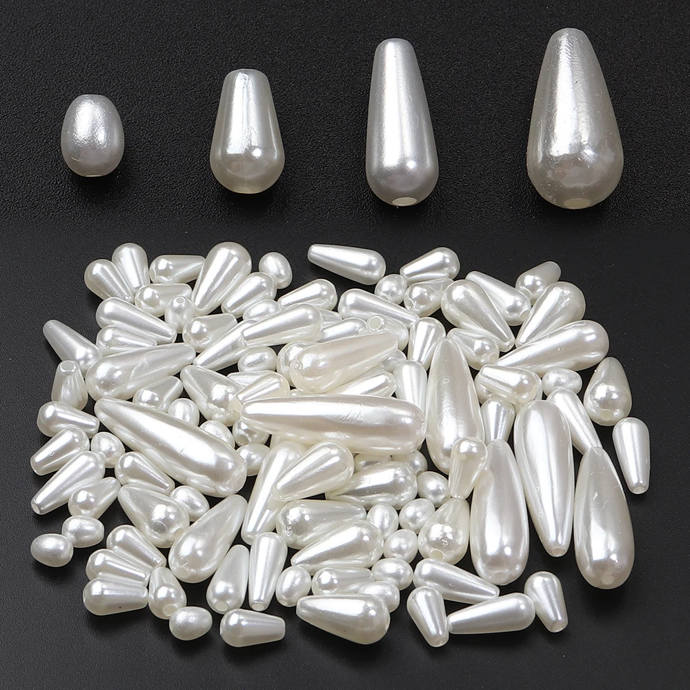 30-500 Stück/Lot ABS Imitationsperlen in Tropfenform, lose Spacer-Perlen für Schmuckherstellung, DIY Ohrringe, Armband-Zubehör