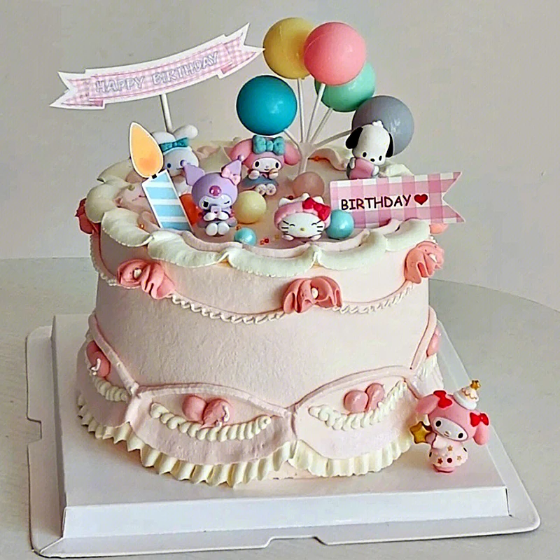 

5 шт.-набор Cinnamoroll аниме фигурка Pochacco Kuromi Pom Pom Purin Hello Kitty экшн-фигурка игрушки модель куклы My Melody подарки