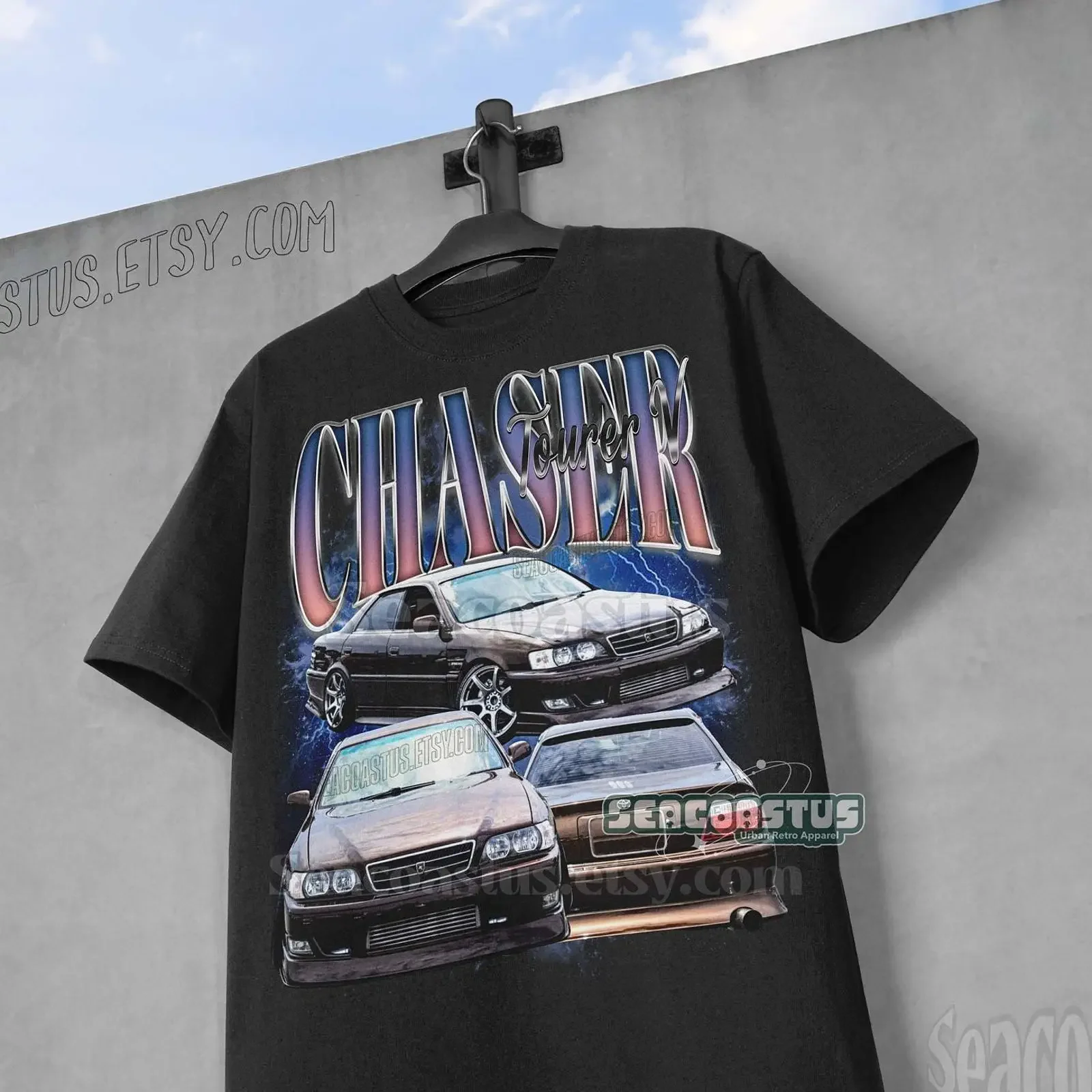 Limited Chaser JZX100 Tourer V Vintage 90s T Shirt JDM Drift Car for Fans vintage Washed Soft homme Versatile Casual Breathable