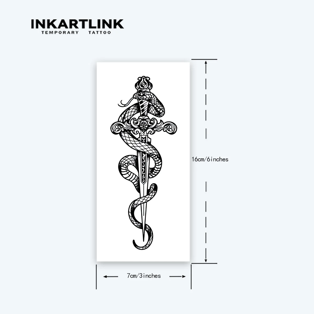 ملصقات وشم مؤقت على شكل ثعبان وسيف مقدس، وشم سحري، وشم عصير عشبي، يدوم 1-2 أسبوعًا، وشم مزيف واقعي