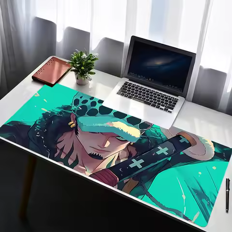 Mouse Pad Laptop Rubber Extended Desktop Mat Computer Gamer Mousepad PC Gaming Accessories One Piece Trafalgar Law Keyboard Pad