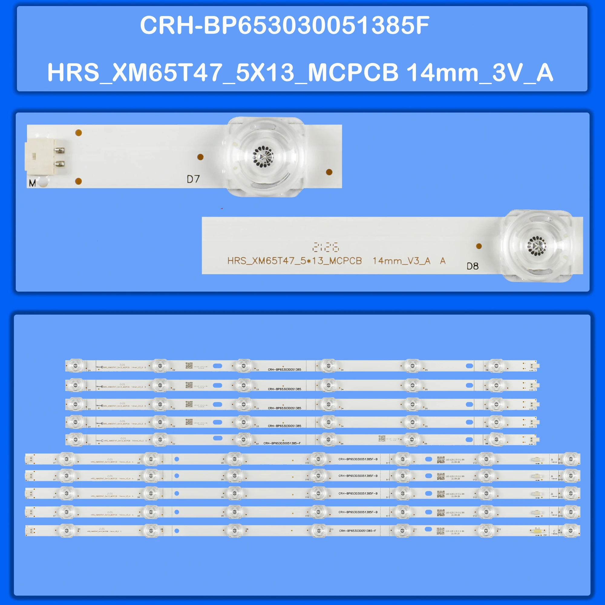 

Светодиодная подсветка Strio HRS_XM65T47_5X13_MCPCB 14mm_3V для L65M5-5A L65M5-5S L65M5-5ASP L65M5-5SIN L65M5-RK CRH-BP653030051385F