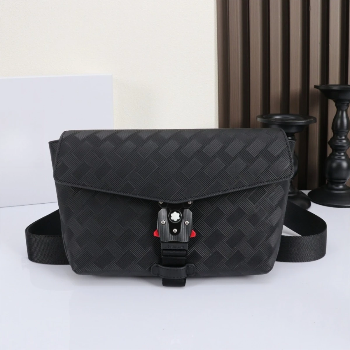 

Fashion Men's Envelope Bag Luxury Business Casual Single-Shoulder Bag M-Buckle Genuine Leather Crossbody Bag