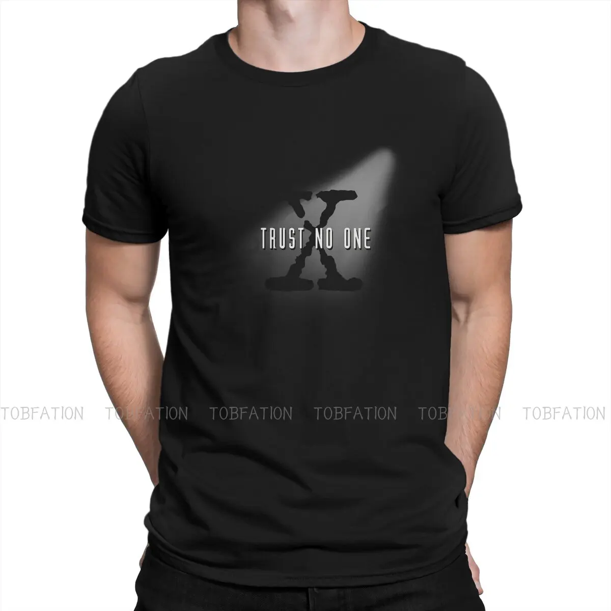 Camiseta The X Files Trust No One, camisetas Grunge para hombre, ropa de algodón de talla grande de verano, camiseta Harajuku con cuello redondo