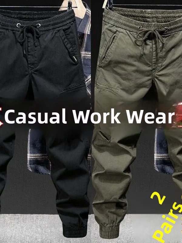 Men's Summer Thin Loose Large Size Work Pants Durable Casual Trousers for Construction Site Labor Protection Polyester Fiber
